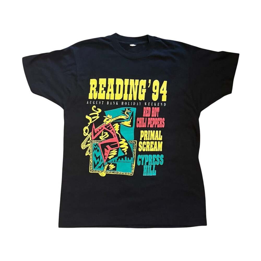 Vintage Reading 94 Festival T-Shirt Black Graphic